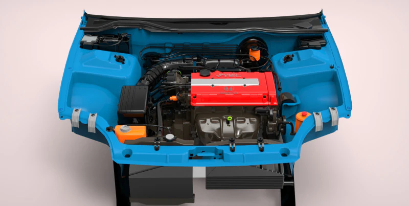 Motore Honda Civic 2000 Modello 3D .c4d .max .obj .3ds .fbx .stl .blend 