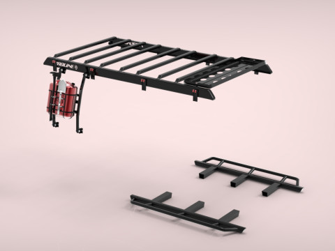 PROLINE rack and running boards for Land Cruiser J76 3D Model