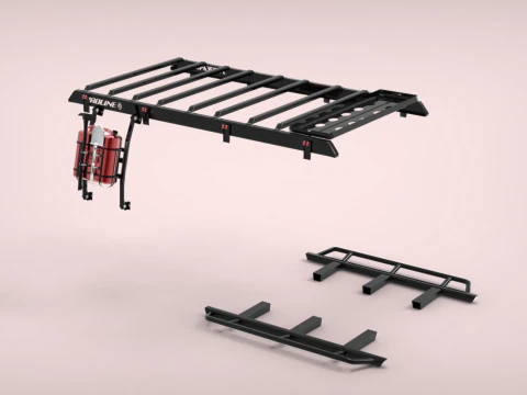 Portapacchi e pedane PROLINE per Land Cruiser J76 Modello 3D