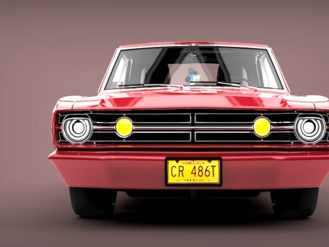 Coupé americana classica del 1968 - Modello di auto 3D Modello 3D