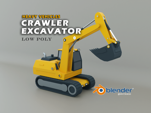 Crawler Excavator - Heavy Vehicle 3D Модель
