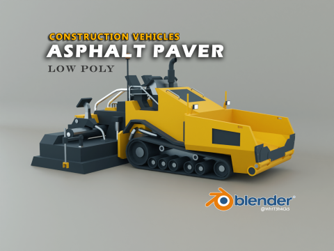 Asphalt Paver - Heavy Vehicle 3D Model