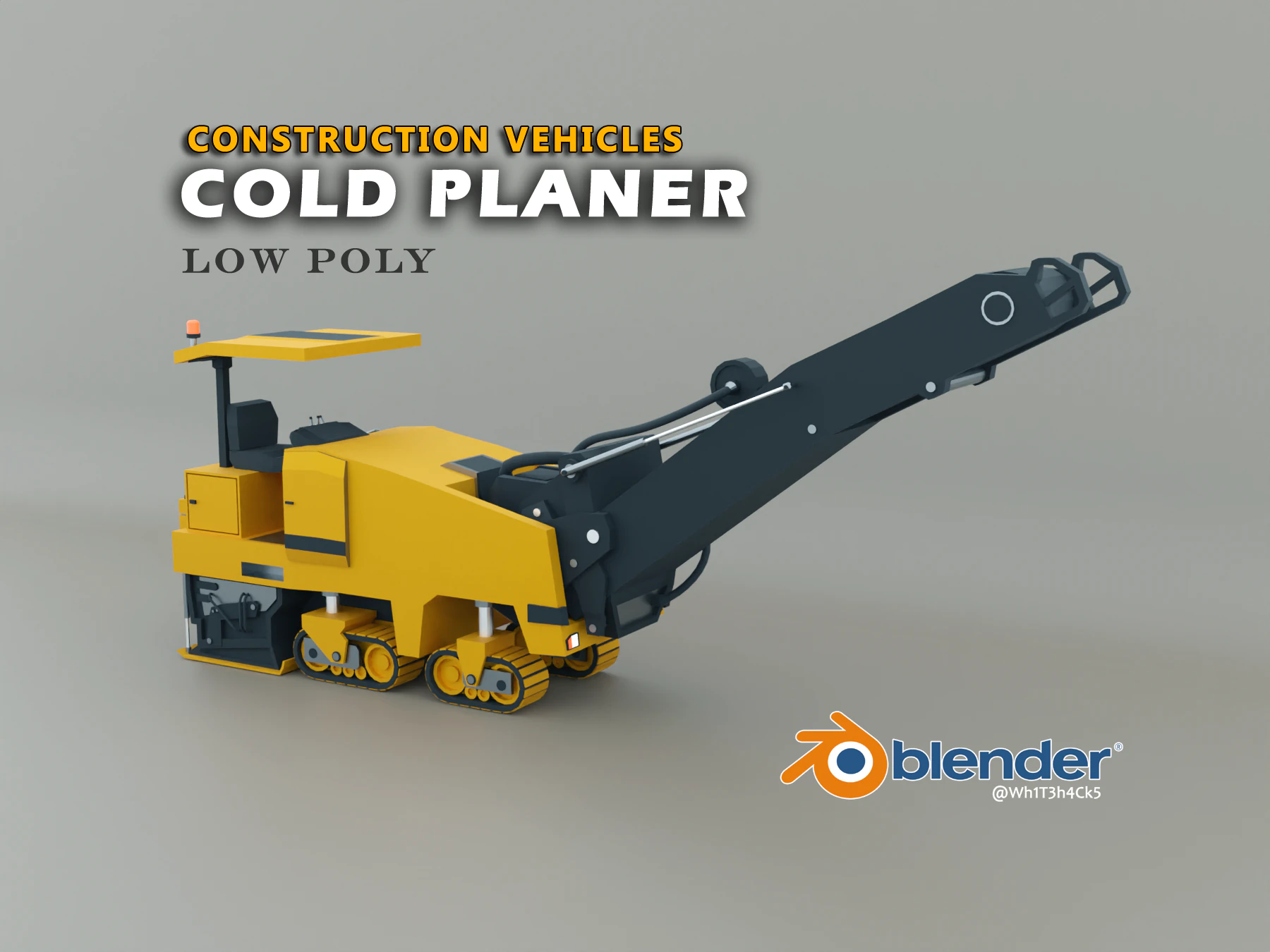 Cold Planer - Heavy Vehicle 3D Model .c4d .max .obj .3ds .fbx .stl .blend 