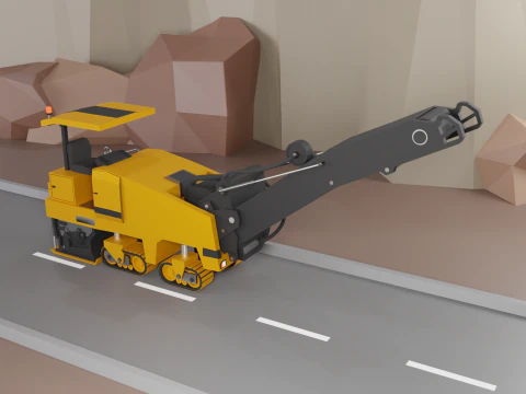 Cold Planer - Heavy Vehicle 3D Model