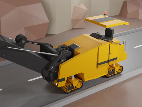 Cold Planer - Heavy Vehicle 3D Model