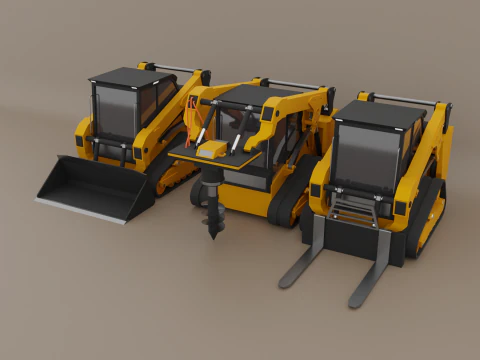 Compact Track Loader Heavy Vehicle 3D Model