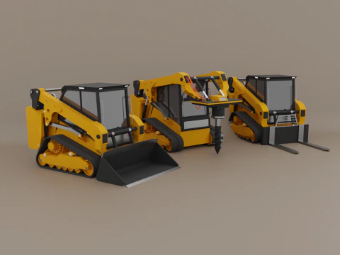 Compact Track Loader Heavy Vehicle 3D Model
