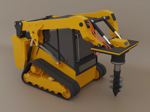 Compact Track Loader Heavy Vehicle 3D Model