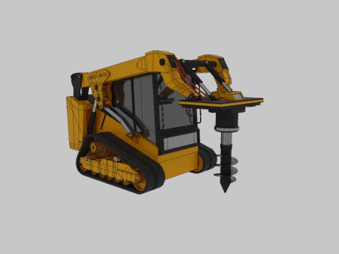 Compact Track Loader Heavy Vehicle 3D Model