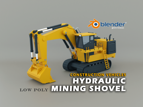 Hydraulic Mining Shovel 3D मॉडल