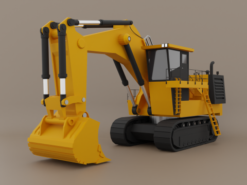 Hydraulic Mining Shovel 3D Model