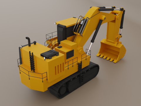Hydraulic Mining Shovel 3D Model