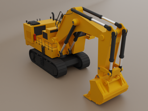 Hydraulic Mining Shovel 3D Model