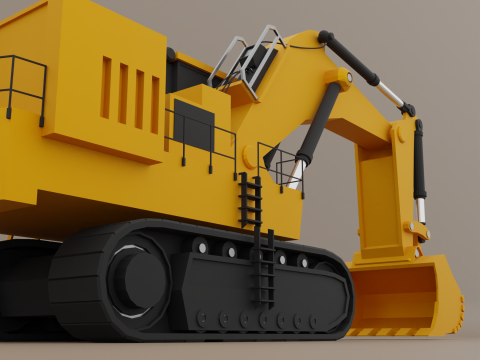 Hydraulic Mining Shovel 3D Model