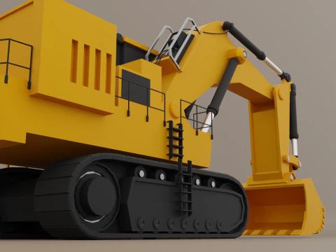 Hydraulic Mining Shovel 3D Model