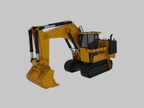 Hydraulic Mining Shovel 3D Model