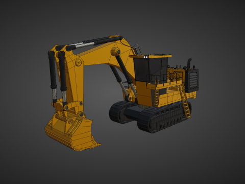 Hydraulic Mining Shovel 3D Model
