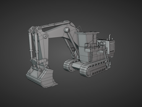 Hydraulic Mining Shovel 3D Model