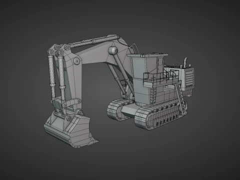 Hydraulic Mining Shovel 3D Model