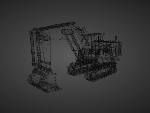 Hydraulic Mining Shovel 3D Model