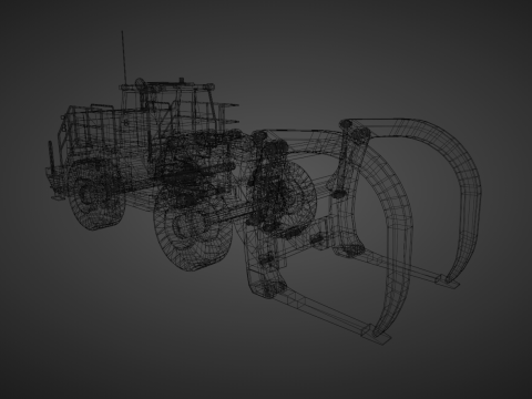 Millyard Arrangement Wheel Loader - Heavy Vehicle Model 3D
