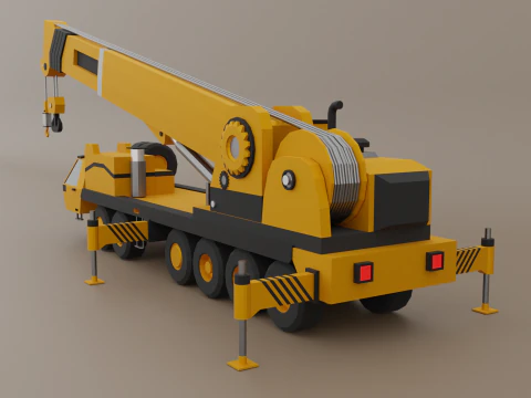 Mobile Crane - Heavy Vehicle 3D Model