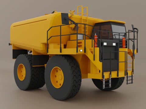 Off-Highway Water Truck - Heavy Vehicle 3D Model