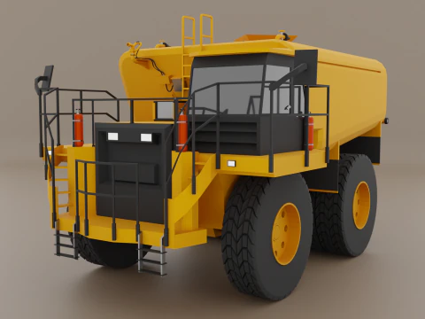 Off-Highway Water Truck - Heavy Vehicle 3D Model