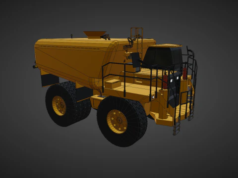 Off-Highway Water Truck - Heavy Vehicle 3D Model