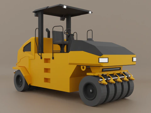 Pneumatic Roller - Heavy Vehicle 3D Model