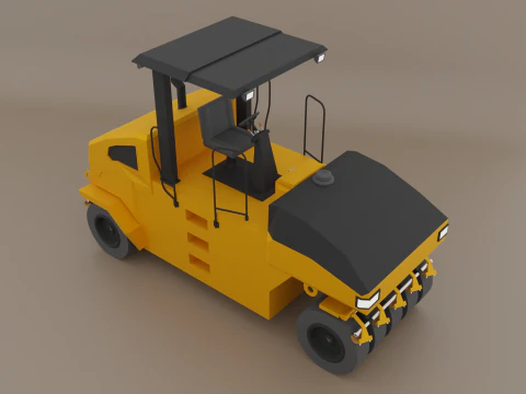 Pneumatic Roller - Heavy Vehicle 3D Model
