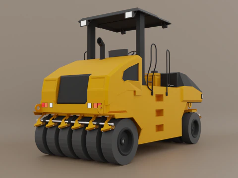 Pneumatic Roller - Heavy Vehicle 3D Model