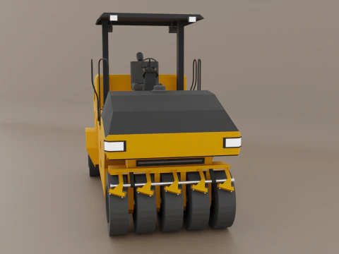 Pneumatic Roller - Heavy Vehicle 3D Model