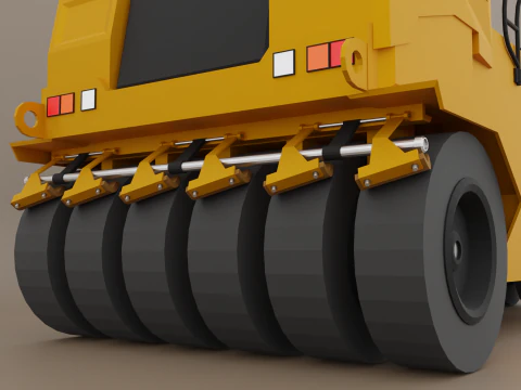 Pneumatic Roller - Heavy Vehicle 3D Model