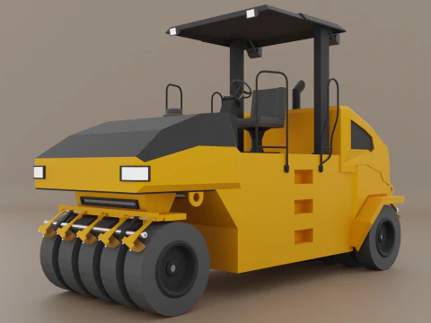 Pneumatic Roller - Heavy Vehicle 3D Model