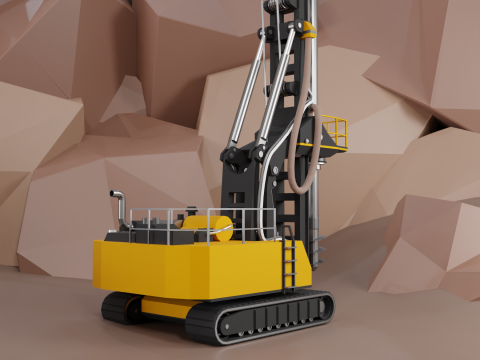 Rotary Drill - Heavy Vehicle 3D Model