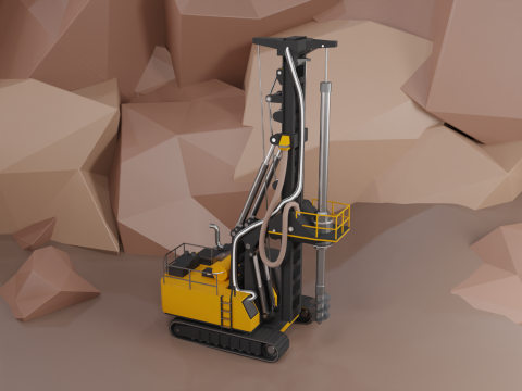 Rotary Drill - Heavy Vehicle 3D Model