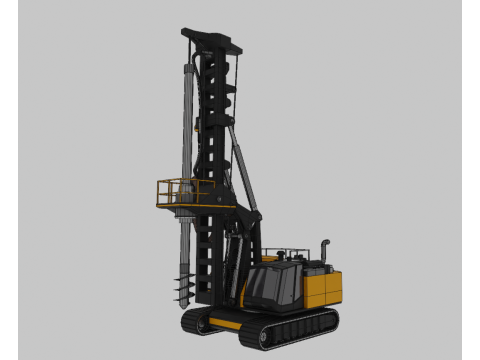 Rotary Drill - Heavy Vehicle 3D Model