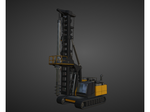 Rotary Drill - Heavy Vehicle 3D Model