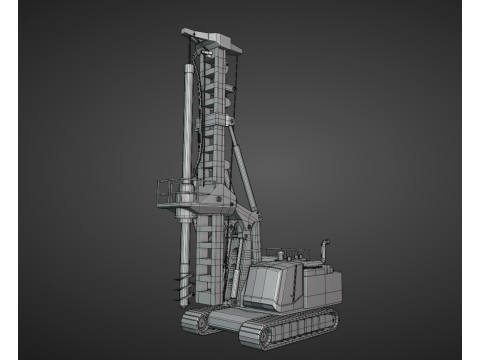 Rotary Drill - Heavy Vehicle 3D Model