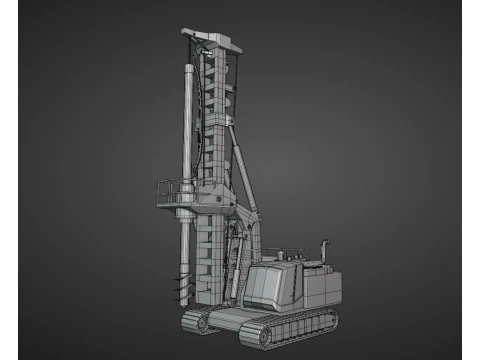 Rotary Drill - Heavy Vehicle 3D Model