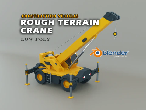 Dźwig terenowy - ciężki pojazd Model 3D