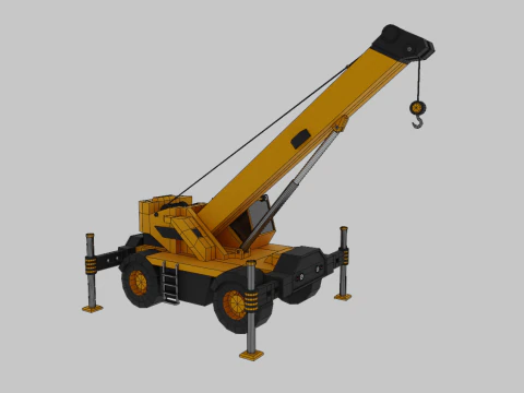 Rough Terrain Crane - Heavy Vehicle 3D Model