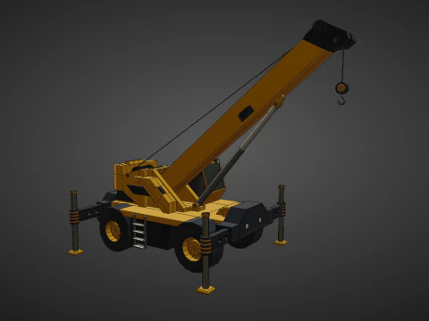 Rough Terrain Crane - Heavy Vehicle 3D Model