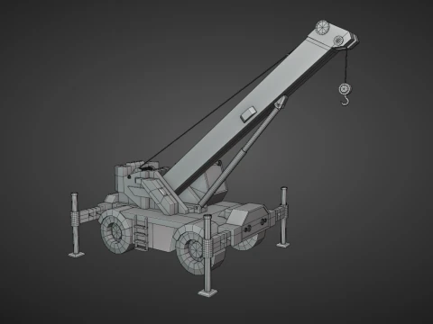 Rough Terrain Crane - Heavy Vehicle 3D Model