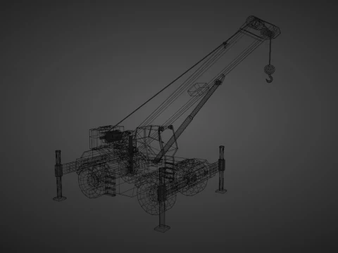 Rough Terrain Crane - Heavy Vehicle 3D Model