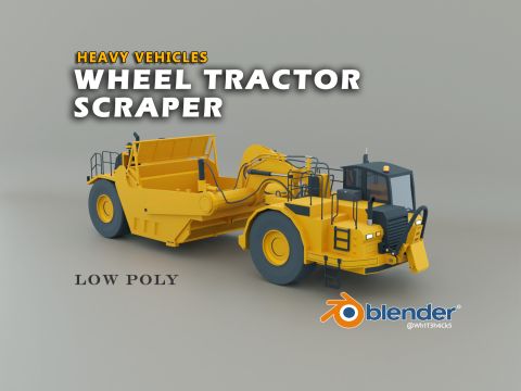 Tractor Scraper - Heavy Vehicle 3D Model
