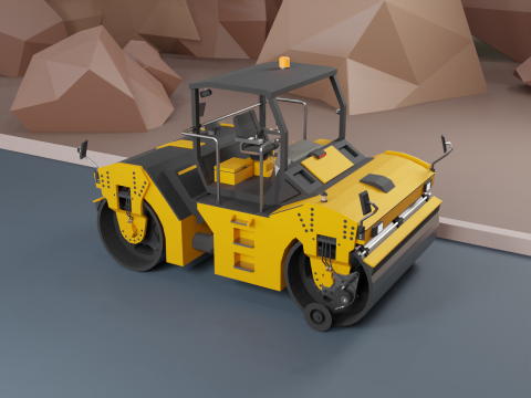 Tandem Vibratory Roller - Heavy Vehicle 3D Model