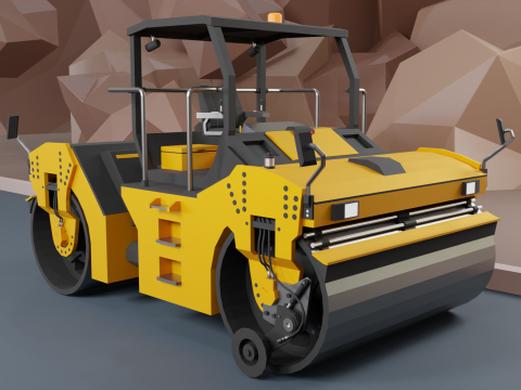 Tandem Vibratory Roller - Heavy Vehicle 3D Model