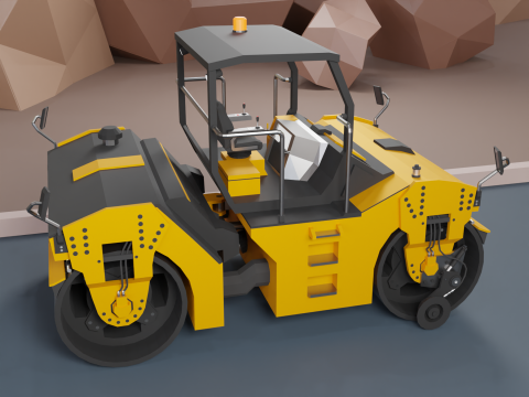 Tandem Vibratory Roller - Heavy Vehicle 3D Model